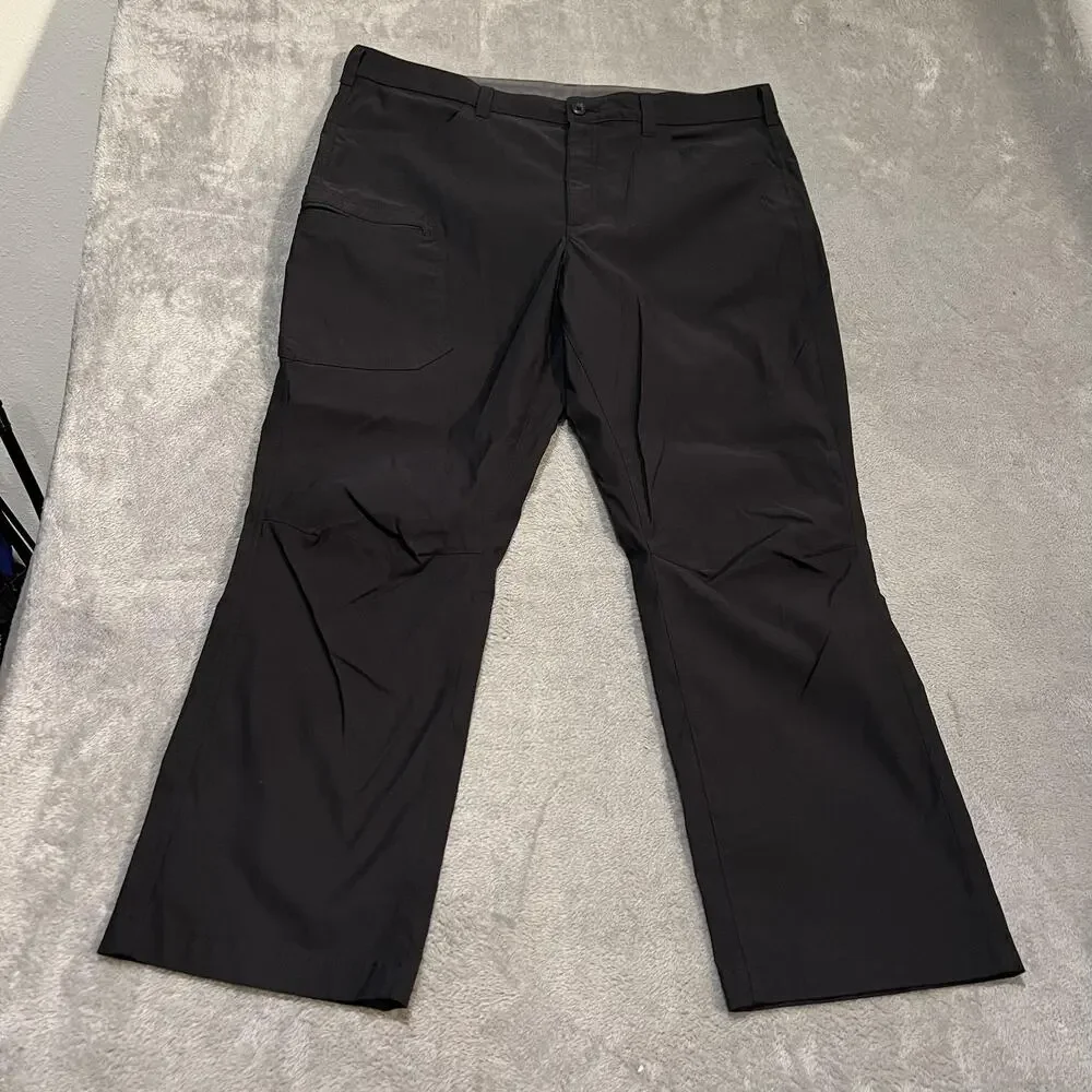 Eddie Bauer Rainier Pants Mens 40x29 Black Nylon Stretch Cargo Hiking Outdoor